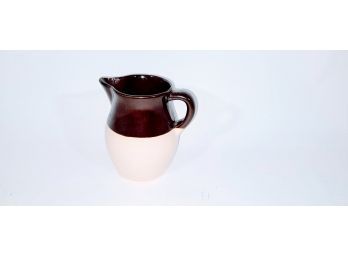 Vintage Brown And Cream Ceramic Pitcher