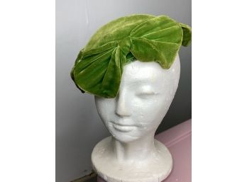 Vintage Green Velvet Hat