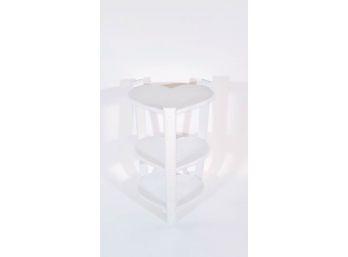White 3 Tier Heart Shaped Accent Table