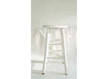 White Wooden Stool Seat