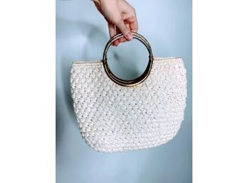 Vintage Crochet Straw Bag