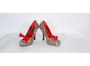 Pin Up -Leopard And Red Heels- Women's Size 7