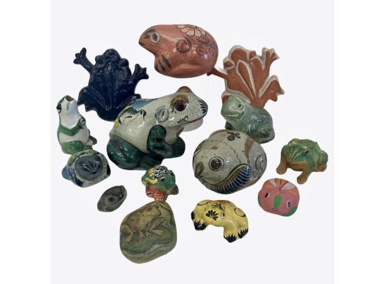 Collection Folk Arts Mexican Ceramic Frogs