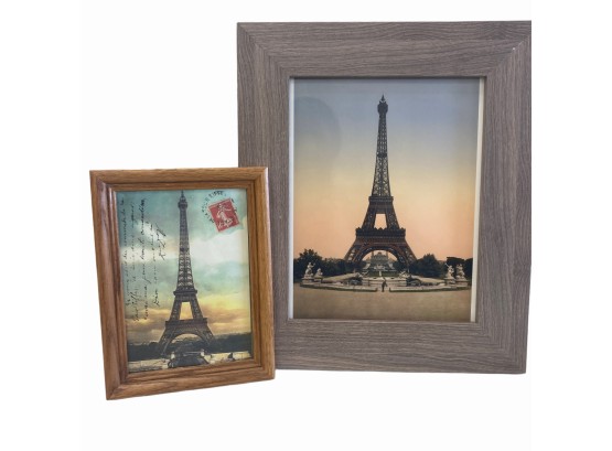 Two Framed Vintage Photo Prints Of The Eiffel Tower