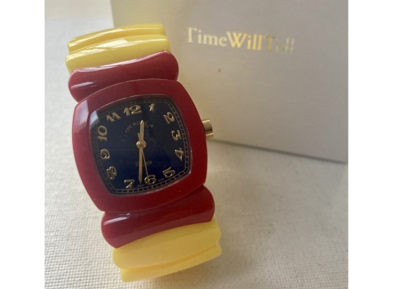 New In Box - Retro Bakelite Style Watch By 'Time Will Tell' -Style F