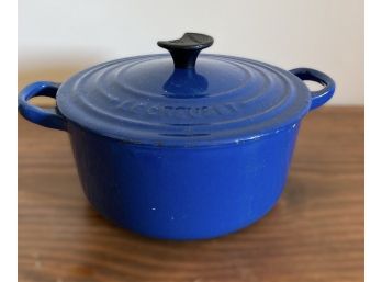 Vintage Le Creuset Enamel Cookware  Blue Dutch Oven -size 18