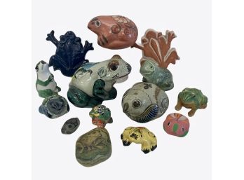 Collection Folk Arts Mexican Ceramic Frogs