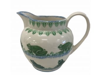 Antique Moorland Ceramic Frog Pitcher