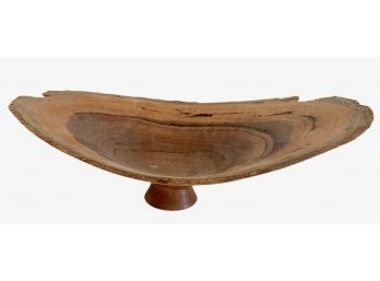 Hand Crafted 13' Freeform Wood Bowl Signed By Kevin Fiddaman