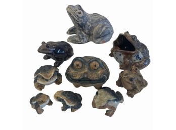 Group Of Ceramic Frogs
