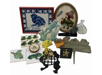 Frogs & More Frogs- Cast Iron Doorstop, Embroidery And More