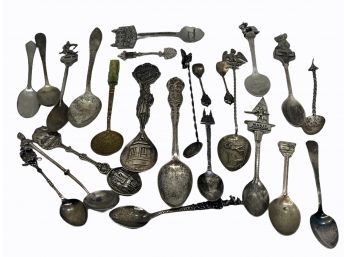 24 Antique & Vintage Souvenir Spoons (Lot D)