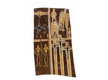 Crucifixion & Restoration Aboriginal Art Object On Bark  17' X 9 12'