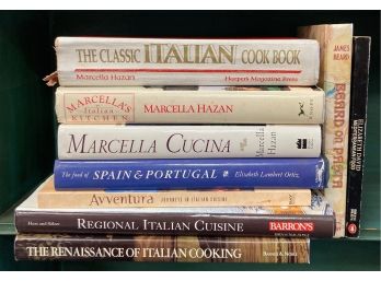 Shelf Of Italian Cuisine Cookbooks