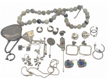 Sterling Silver Jewelry Collection - 17 Pieces Including Native American