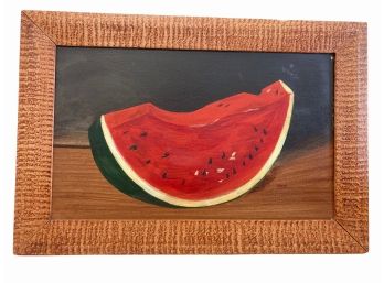 Primitive Oil On Board - Watermelon Art