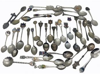 40 Antique & Vintage Souvenir Spoons (Lot C)