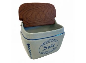 Vintage Made In Denmark Salt Box With Teak Top