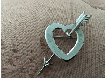 Signed Vintage Beau Sterling Silver Heart Pin