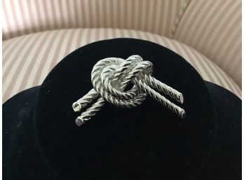 Joan Rivers Silvered Lovers' Knot Pin