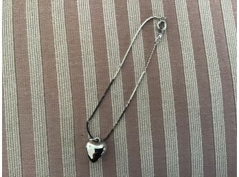 Silvered Bracelet With A Sweet Heart Dangle - Lot #24