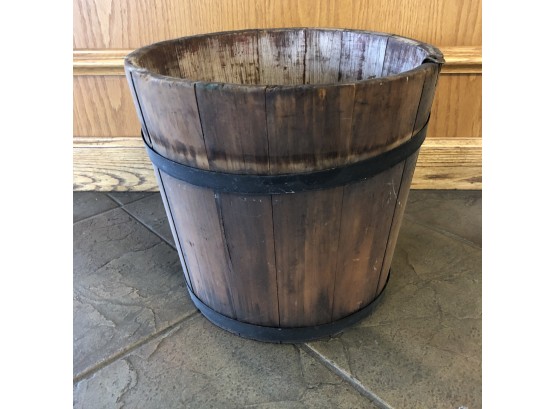 Wooden Bucket With Metal Bands