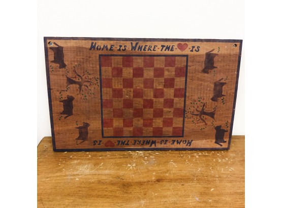 Vintage Wood Checkerboard Sign