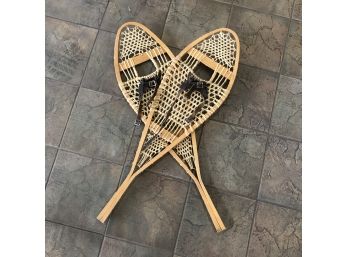 Vintage Snowshoes With Leather Straps