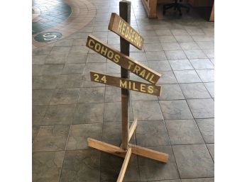 Tall Wooden Trail Sign Post