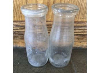 Set Of Two Glass Bottles