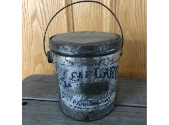 Metal Lard Canister With Lid And Handle