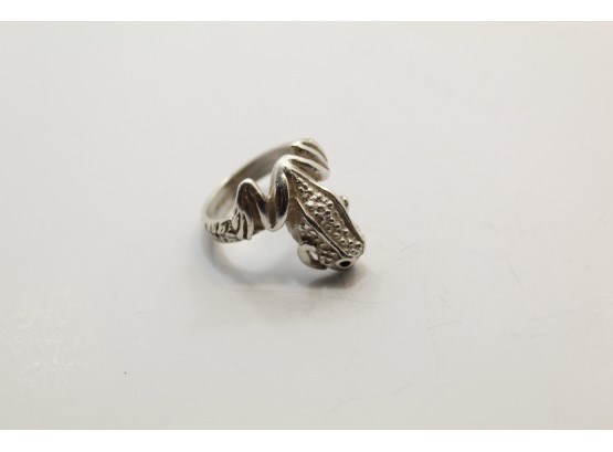 Sterling Silver Frog Ring Size 6.25 Sc