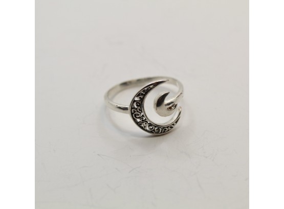 Sterling Silver Moon Ring Size 9 Sc