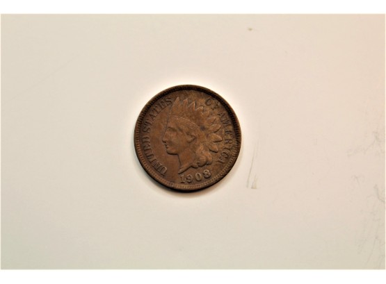 1908 Indian Head Penny One Cent Dh