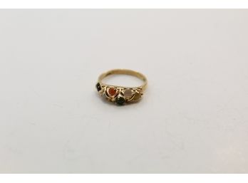 14k Yellow Gold Multi Colored Stone Ring