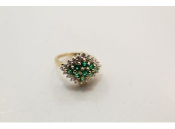 Sterling Silver Green Emerald Ring Size 5.25 Sc