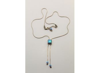 Sterling Silver Opal Style Necklace Sc