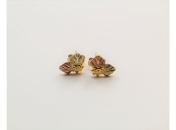 Black Hills 10k 14k Tri Colored  Gold Earrings Sc