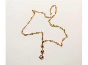 14k Yellow Gold Necklace With Diamond Pendant Dh