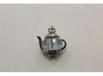 Sterling Silver Crystal Teapot Charm