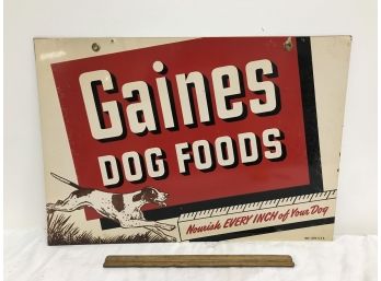 Vintage Gaines Dog Food Double Sided Advertising Sign