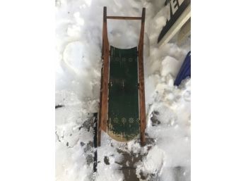 Antique Painted Child's Sled By Paris Mfg. 30 Inches Long .