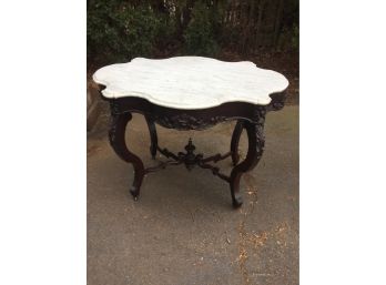 Antique Turtletop Marbletop Table . Victorian 19th Century
