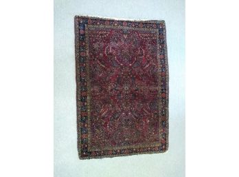 Beautiful Burgundy And Navy Antique Oriental Rug