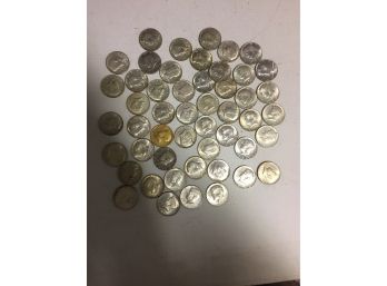 50. Kennedy Half Dollars  40percent  Silver  1965-70
