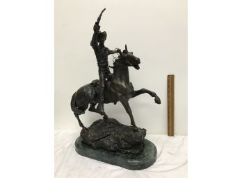 Carl Kauba  Bronze . Soldier On Horse 21 Inches Tall