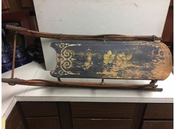 Antique Paint Decorated Child's Sled