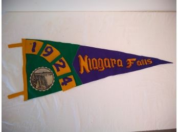 Antique 1924 Niagra Falls Pennant  Flag