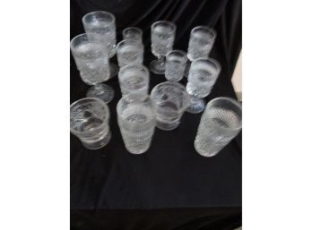 Lot Of 13 Pressed Glass Pieces