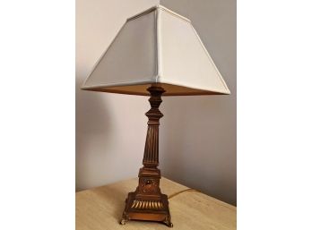 Neo Classical Style Gold Colored Brass Table Top Lamp